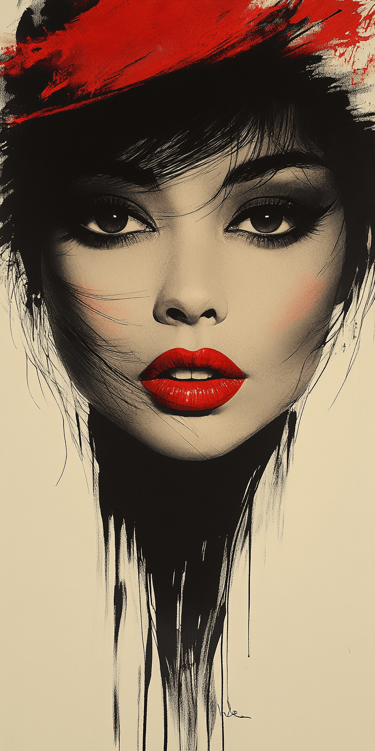 AI generated: fashion illustration, elegant and beautiful face, in the style of René Gruau --ar 1:2 --stylize 750 ...