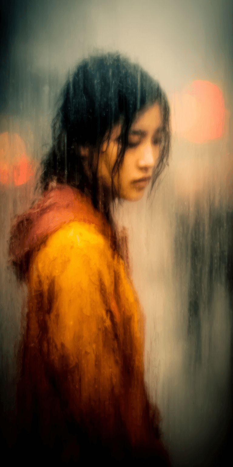 AI generated: woman painted with a palette knife, heavy impasto --chaos 75 --ar 1:2 --sref 3586647222 --profile oo...