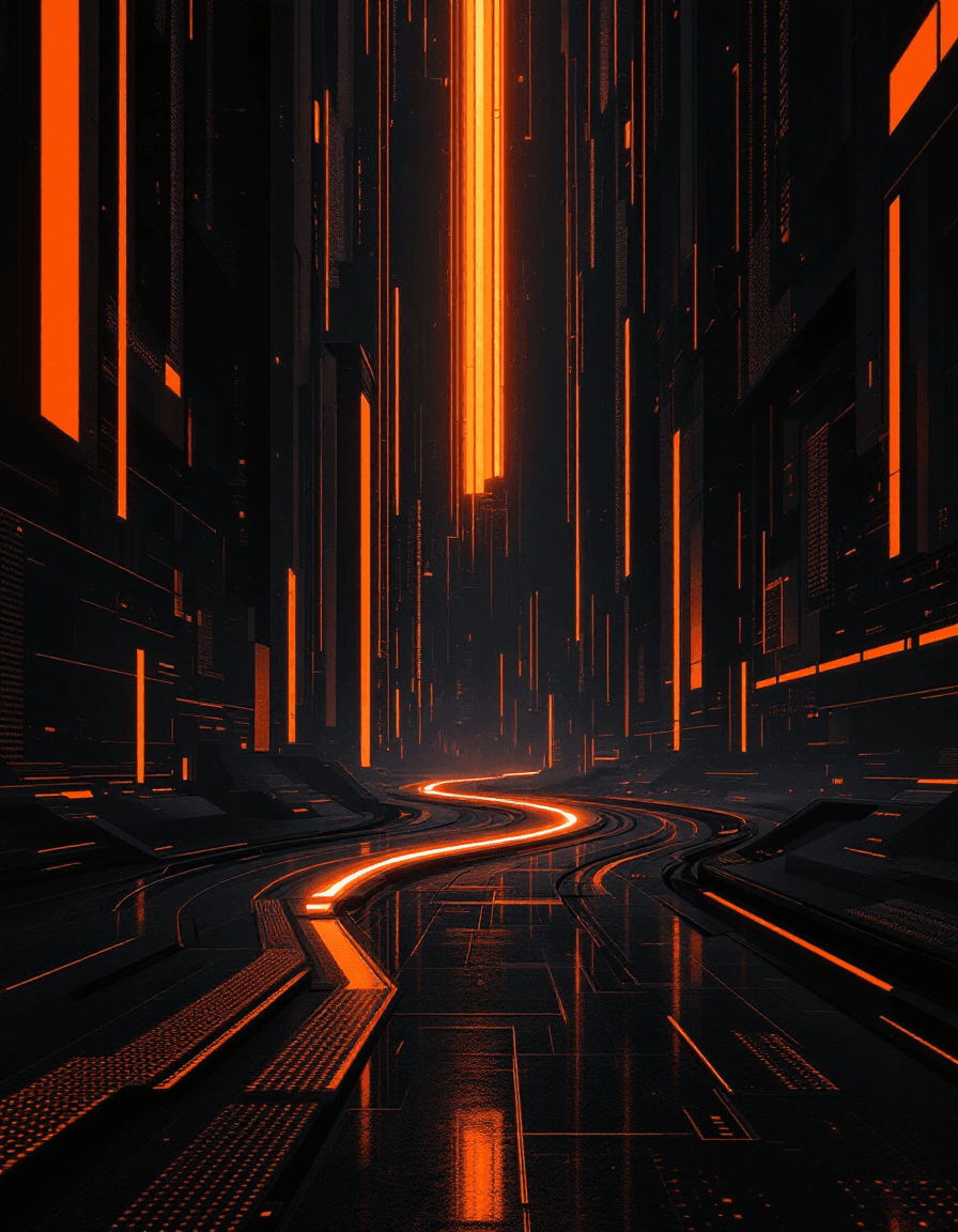 AI generated: A cinematic still from a sci-fi movie. In the style of Neon Noir Aesthetics. Dominated by stark blac...