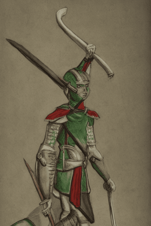 AI generated: 1 Man, Elf archer man, (Short white hair), wearing a green and white light armor:1. 5), art noveau