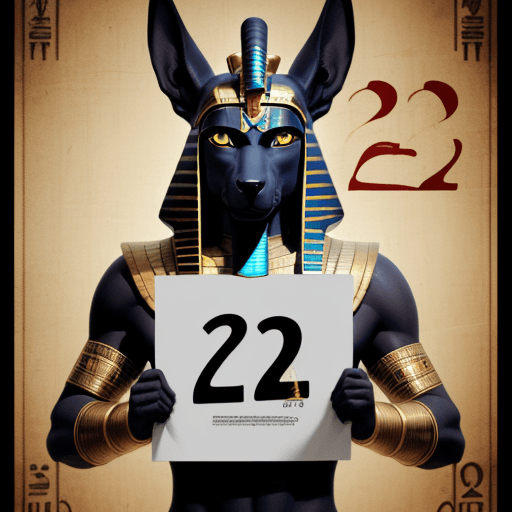 AI generated: egyptian god anubis holding a poster with the number "2"