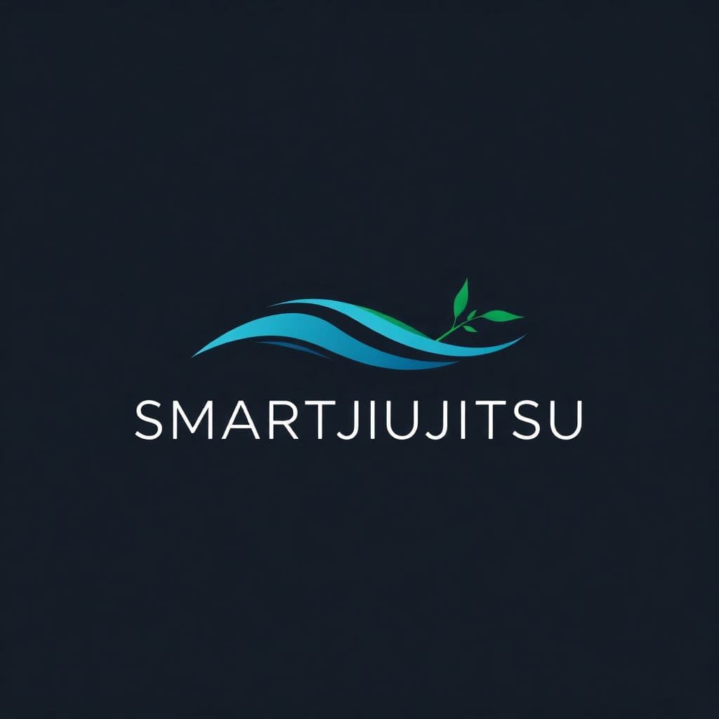 AI generated: "A minimalistic and modern logo for 'SMARTJIUJITSU', featuring a fluid and dynamic design that repre...