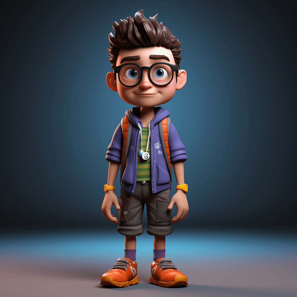 AI generated: 3D Avatar Design, "Playful, Cute, Colorful, Animated, Quirky," "Unity," "Blend shape rigging," "Brig...