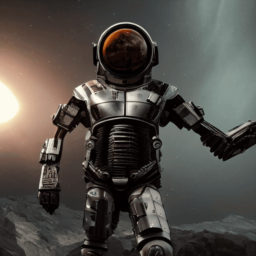 AI generated: character design, photo realistic, Titan in outer space, trending on artstation, insanely detailed, ...