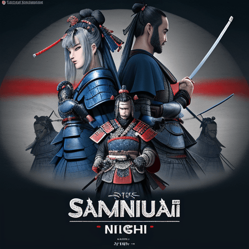 AI generated: vorrei i generassi un samurai di notte con varie tonalità di blu