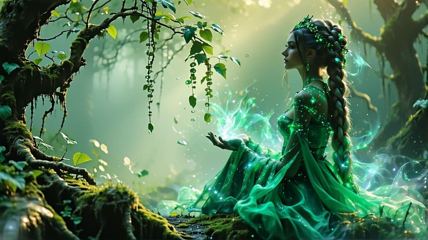 AI generated: In a world whe nature spirits pro the bnce of life, hy s an anciy her viage. As she explt isk on a j...