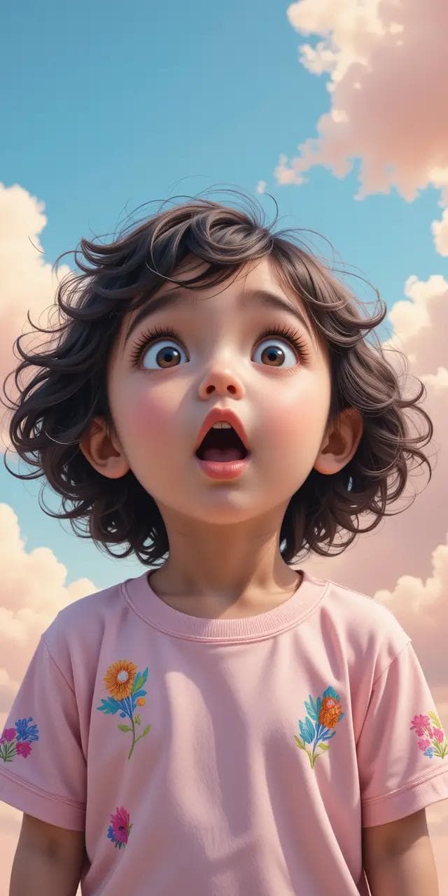 AI generated: Cute child (ethnicity:1.1), (age:2), (detailed clothing:1.1), (expression:surprised), (facial featur...