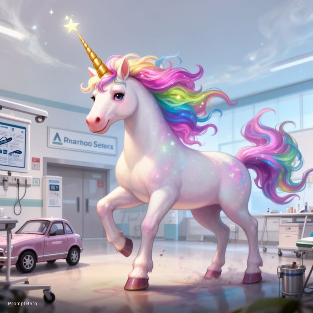 AI generated: unicorn fucking a hospital