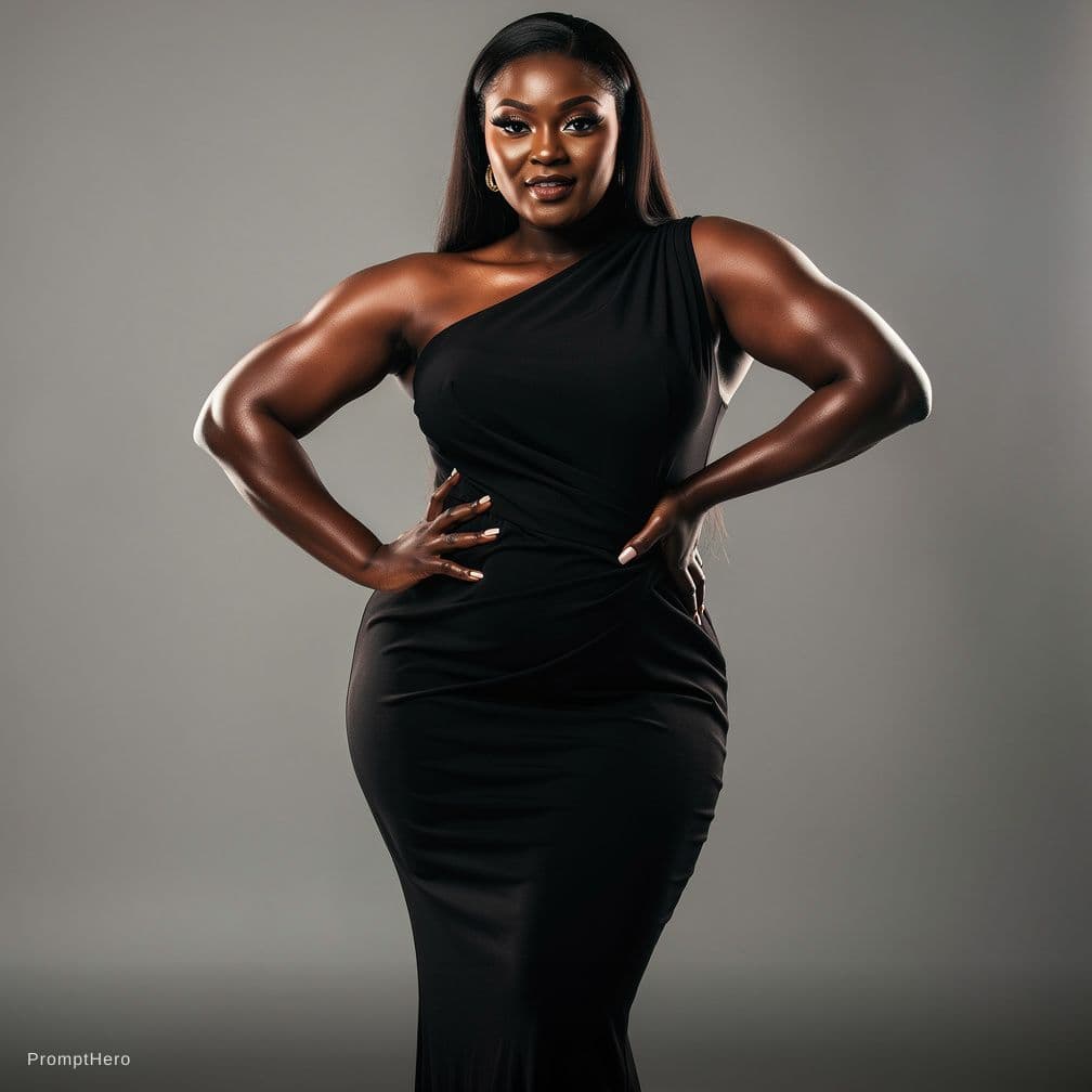 AI generated: 1girl,black,ebony,thick,model pose,smirk,(full nude:1.2),(nipples:1.2),navel,wide hip,curvy,(ulzzang...