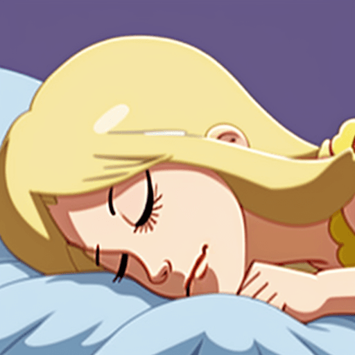 AI generated: cartoon simpson style blonde woman sleeping peacefully, profile