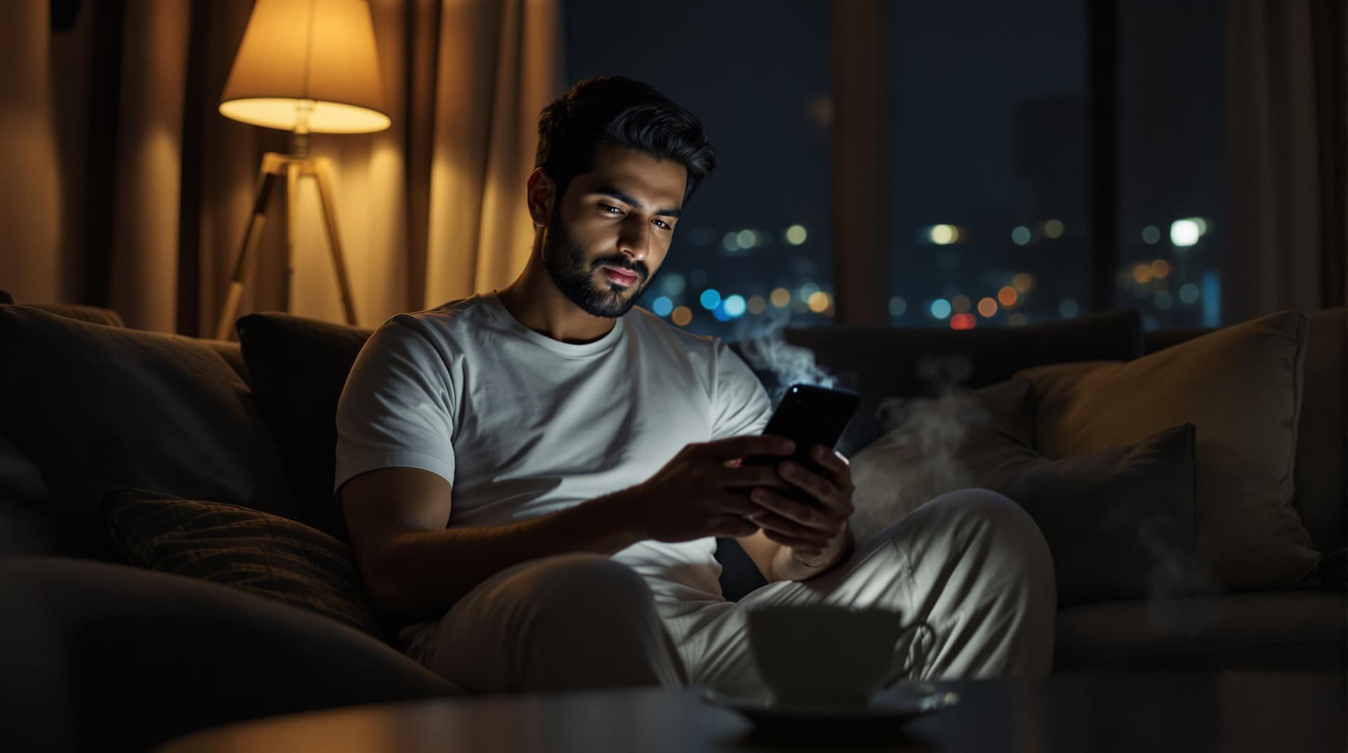 AI generated: "A cinematic frame of Rahul Sharma , a young Indian man in his late 20s with short black hair styled...