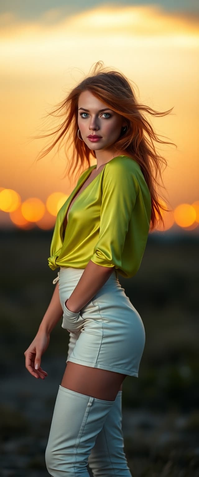AI generated: Alternative: Image is a high resolution full-hight vertical portrait photograph of a lithe supermode...