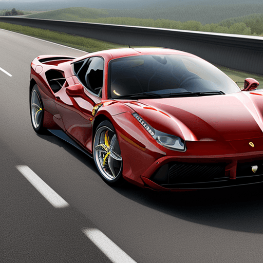 AI generated: ferrari 488 gtb on highway 8k
