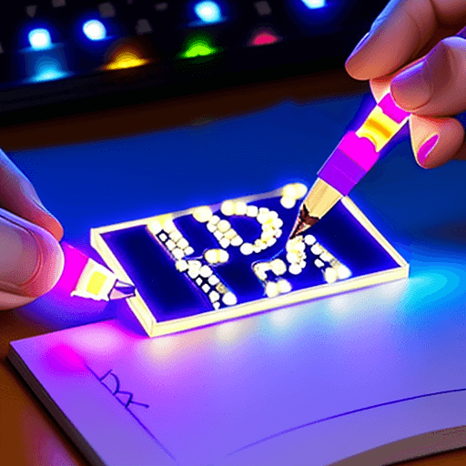 AI generated: write the alphabet using leds
