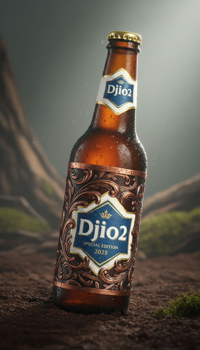 AI generated: Create a highly detailed, ultra-realistic advertising poster for a limited-edition 0.5-liter brown b...