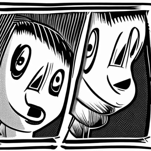 AI generated: image of cartoon weird in black and white