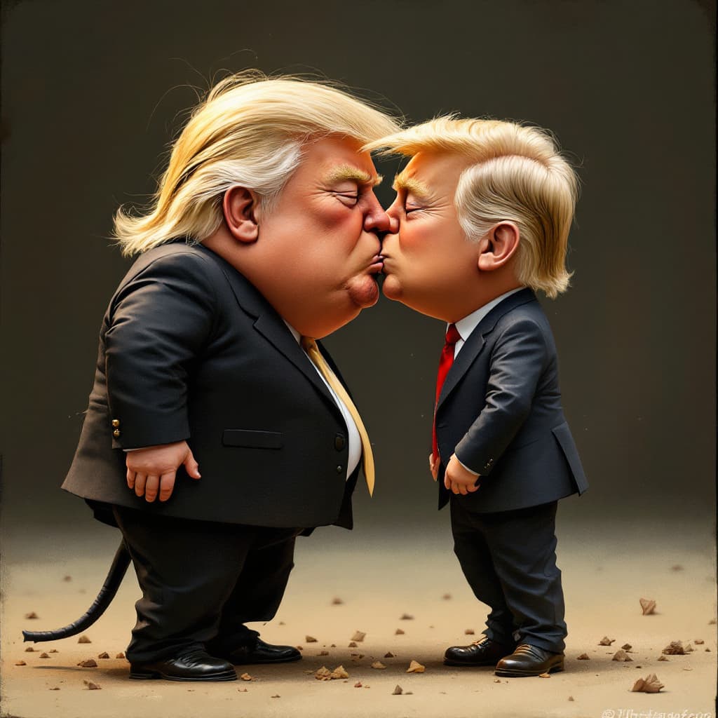 AI generated: trump and elon kissing