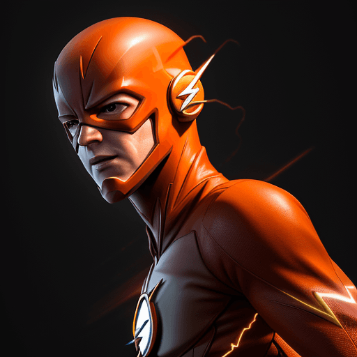 AI generated: the flash 3D render,  photorealism, uhd image, monochromatic with accents of orange and white. indus...