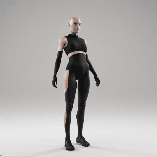 AI generated: a human with white background,  no background, bald hair, black tights, full body, hyper realism, hi...