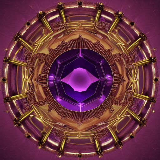 AI generated: glorious glowing amethyst mandala sculpture of the Queen of Geometry, by Karol Bak and Filip Hodas, ...
