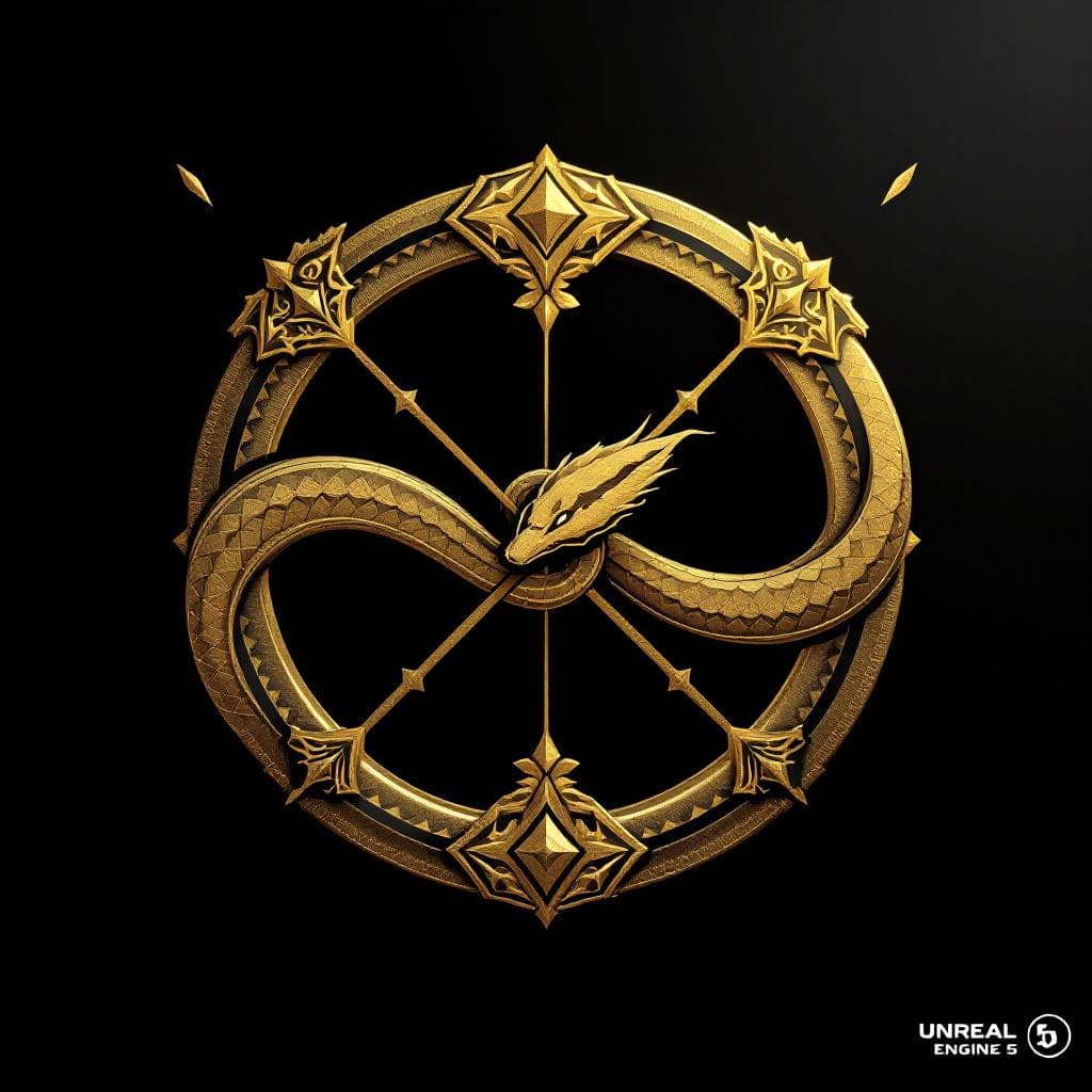 AI generated: Create an image of 

Industry Sigil: The Twin Serpent Routes

Two serpentine lines, intertwining...