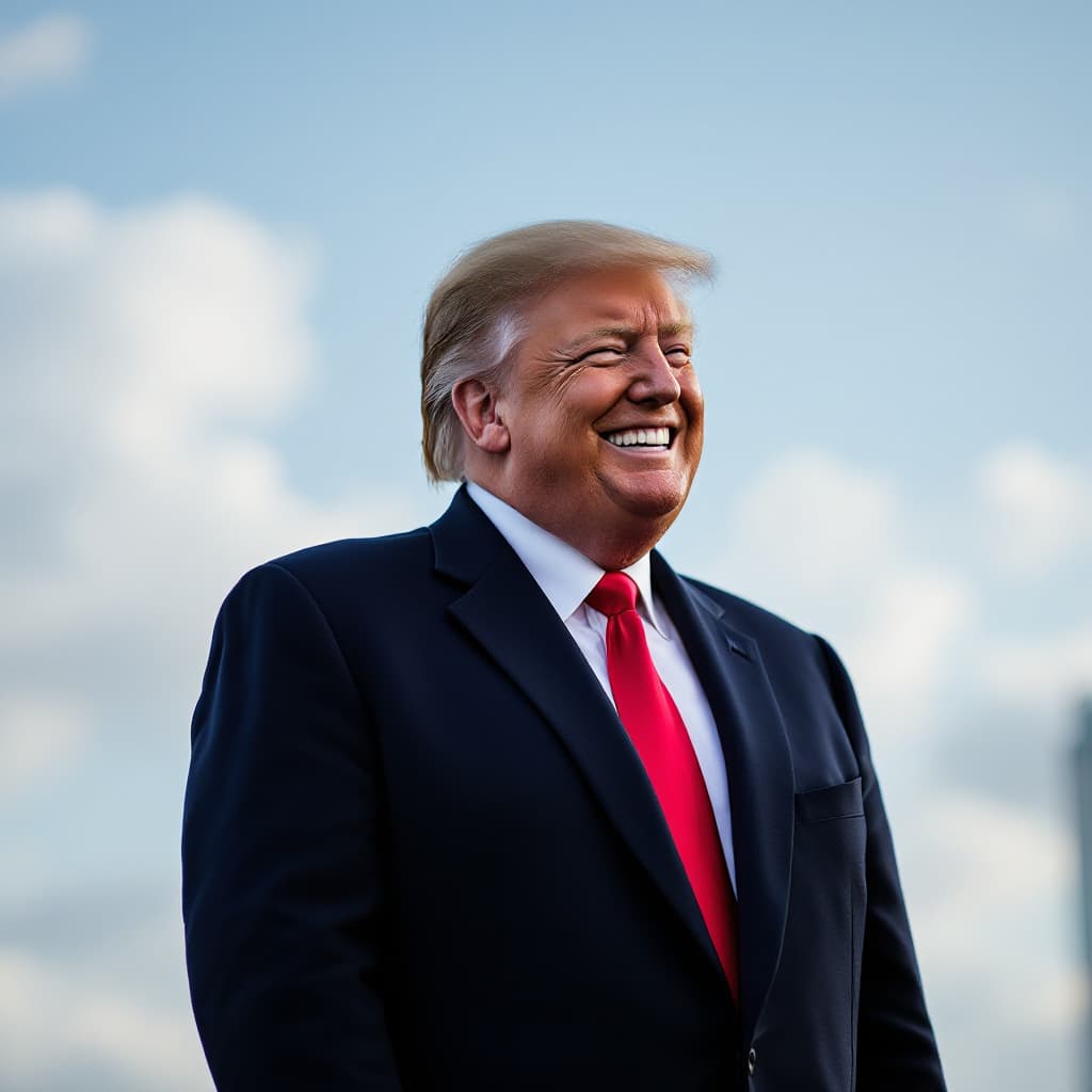 AI generated: donald trump smile photography