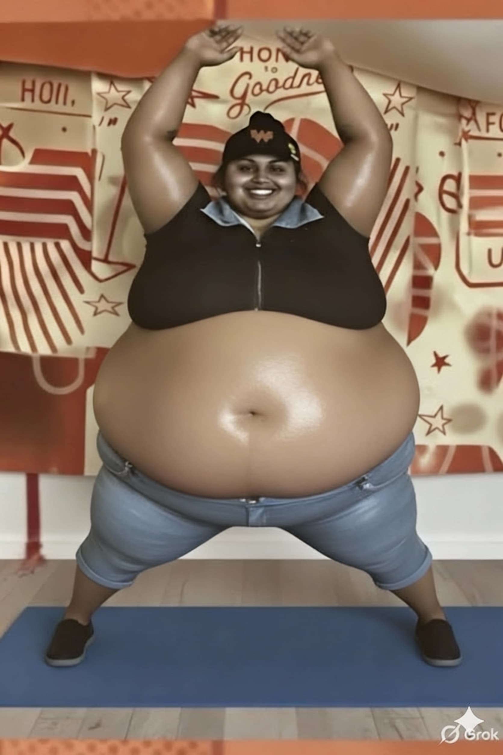 AI generated: Vore belly, huge belly, 