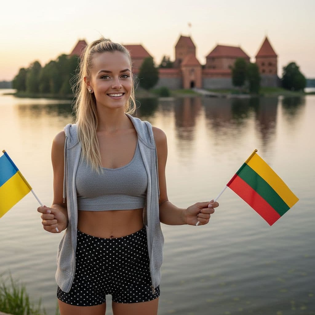 AI generated: landscape photography, Fitness Fashion close up on face photo of a 21-year Polish girl confident CEO...