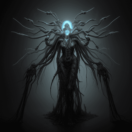 AI generated: AlDeeb's masterpiece capturing the essence of madness via Cacofonix, an extraordinary figure donned ...