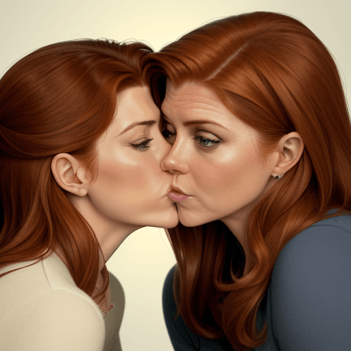AI generated: kate walsh amy adams kissing each other