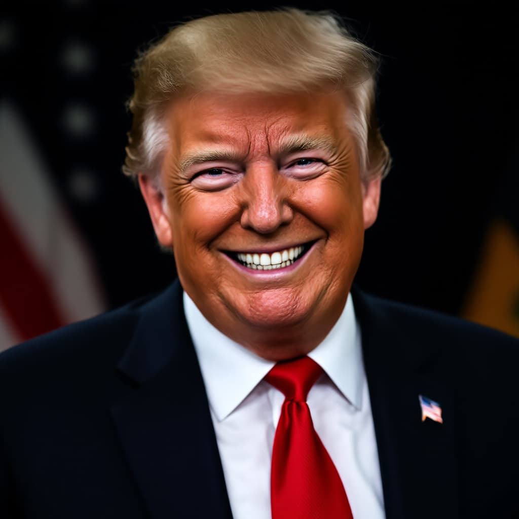 AI generated: high-resolution photo of a Président Trump with satanic Smile, photorealistic, UHD, optimal photogra...