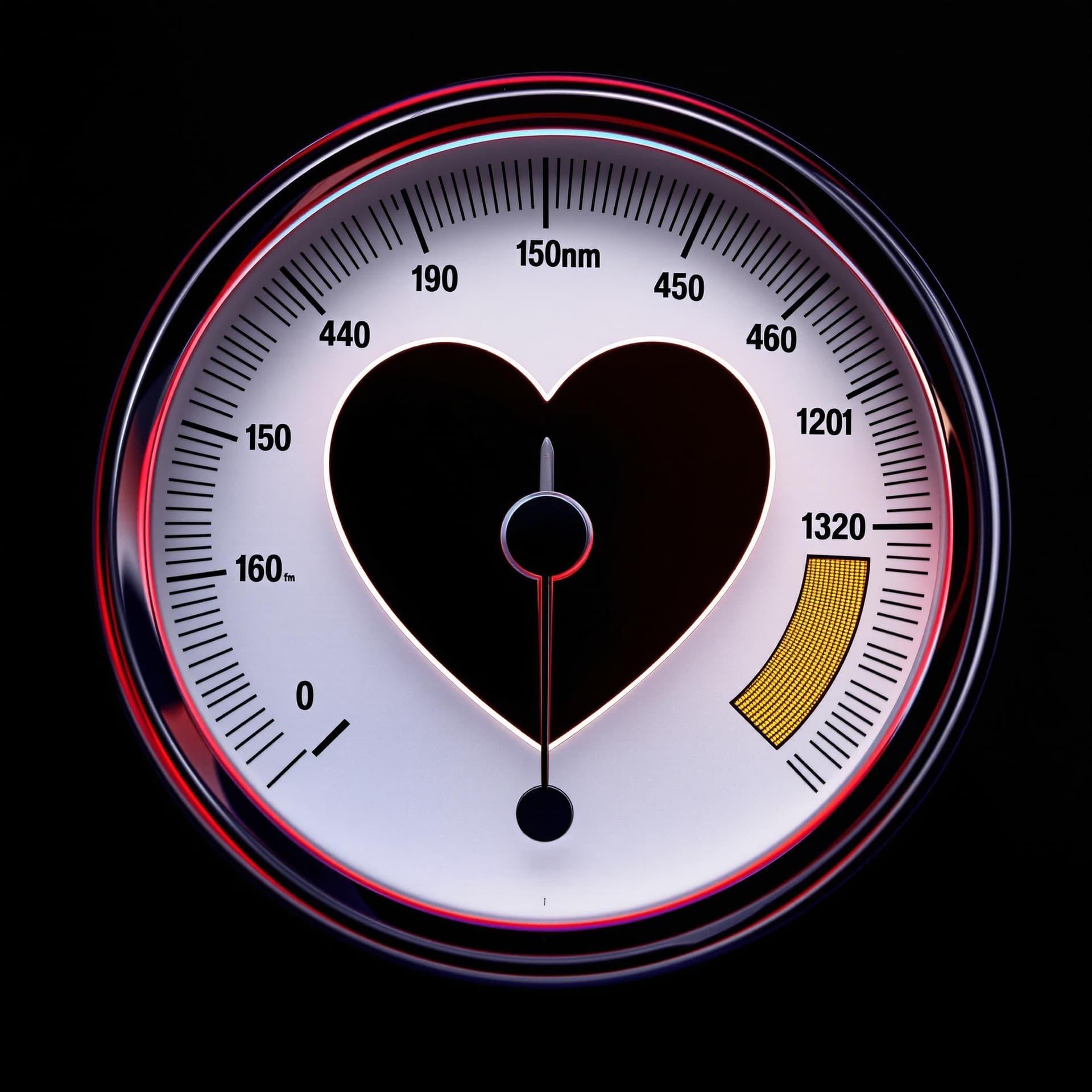 AI generated: A heart-shaped gauge or meter indicating different levels of “health”
 dslr, ultra quality, sharp fo...