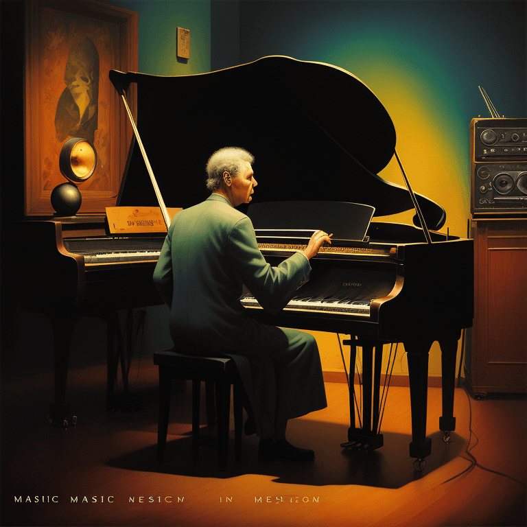 AI generated: music Album cover picture, jazz, blues, classical music , surreal art, oil picture, radio, speaker, ...