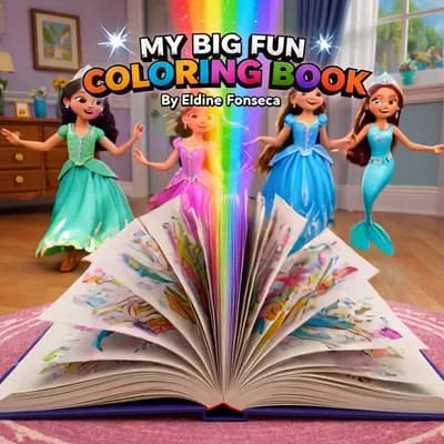 AI generated video: Disney-style magical Instagram  Kids promo for “MY BIG FUN COLORING BOOK” by Eldine Fonseca. 9:16 Ve...