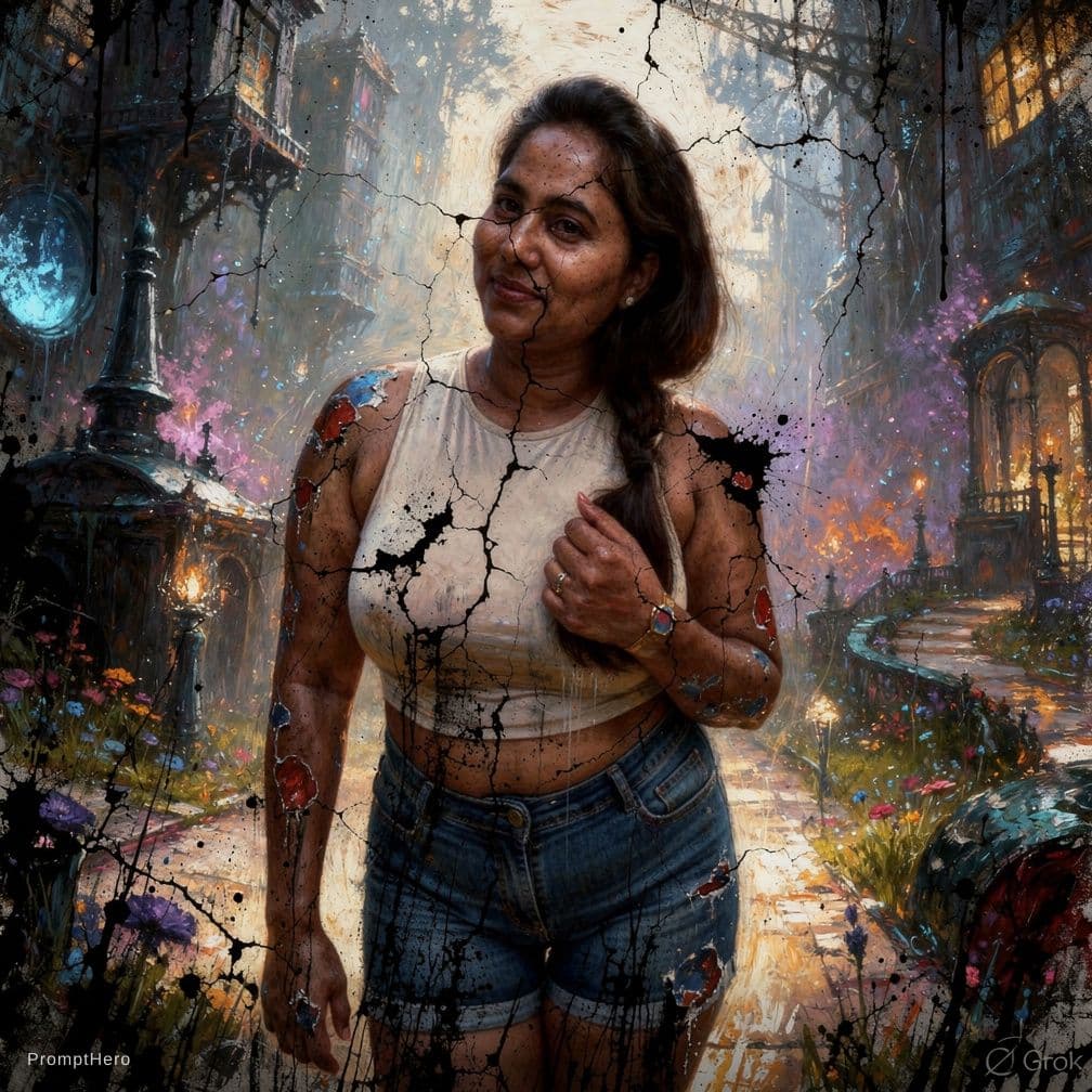 AI generated: concept art nude big brest girl, art by Konstantin Makovsky, mandy disher, victoria francis "grunge_...