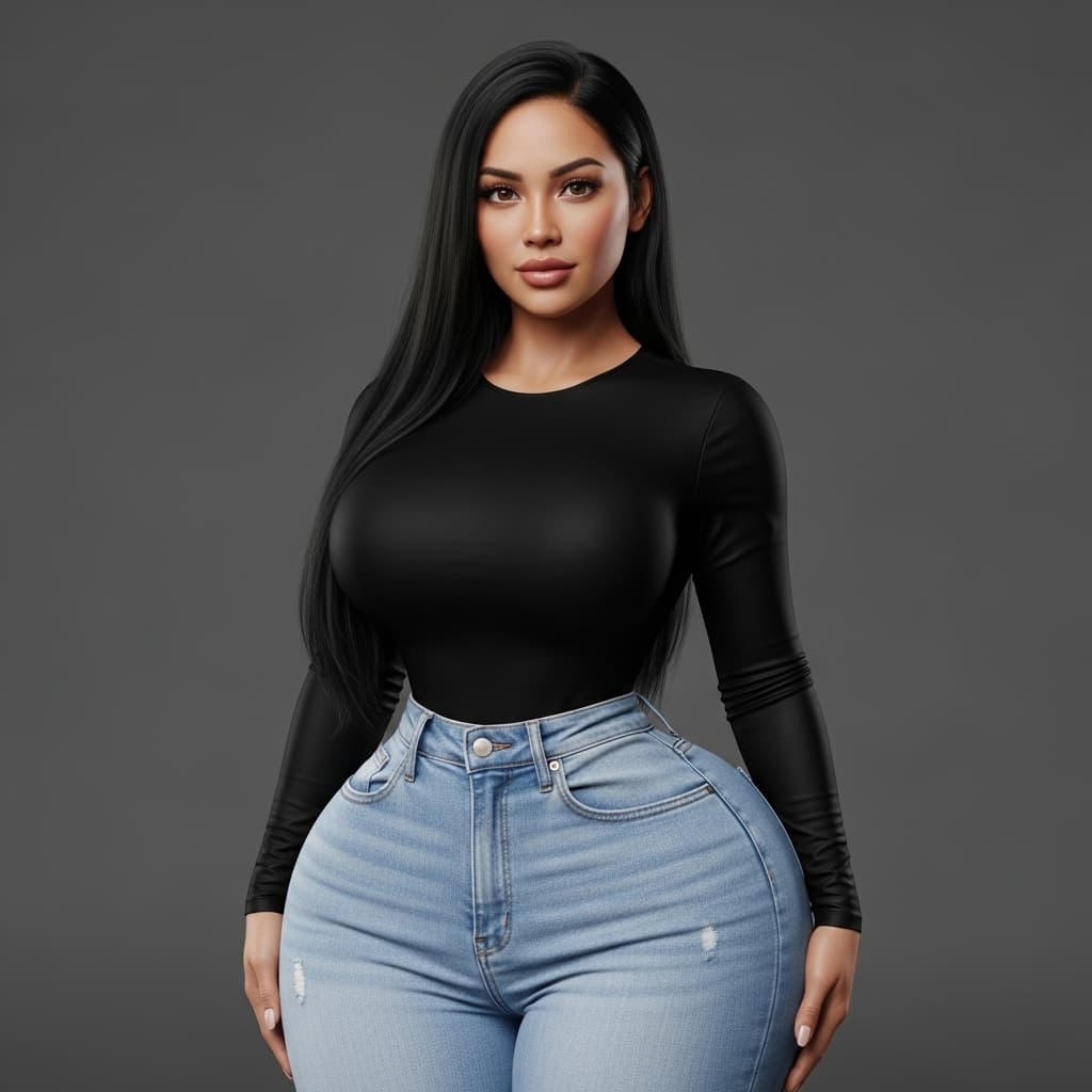 AI generated: Ultra-photorealistic full-body portrait of an adult woman (age 25+), Filipina/Asian appearance with ...