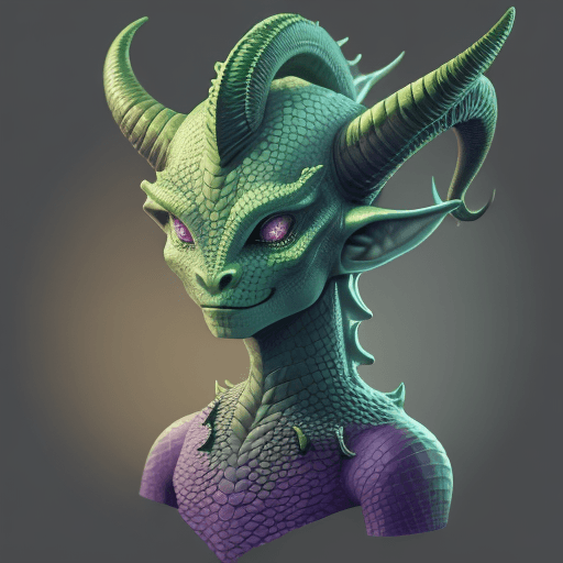 AI generated: Horned alien with dragon scales