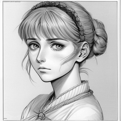 AI generated: Visage femme triste mélancolique manga