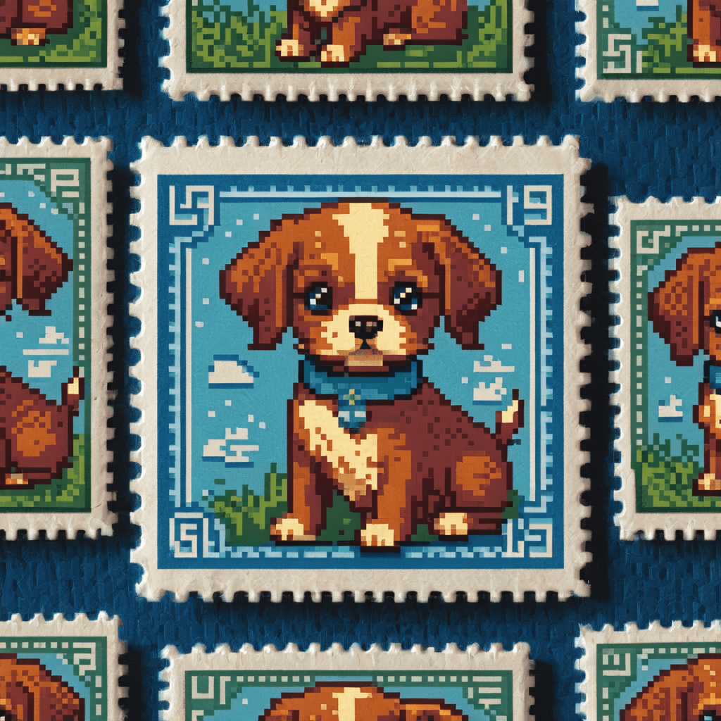 AI generated: llittle dog, 64 bits Pixel Art

