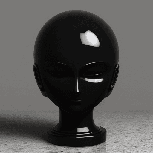 AI generated: polished black granite head