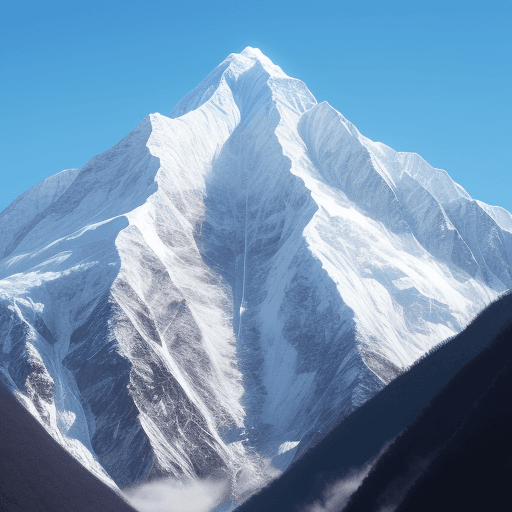 AI generated: A photo-realistic image of Manaslu mountain in winter without people.