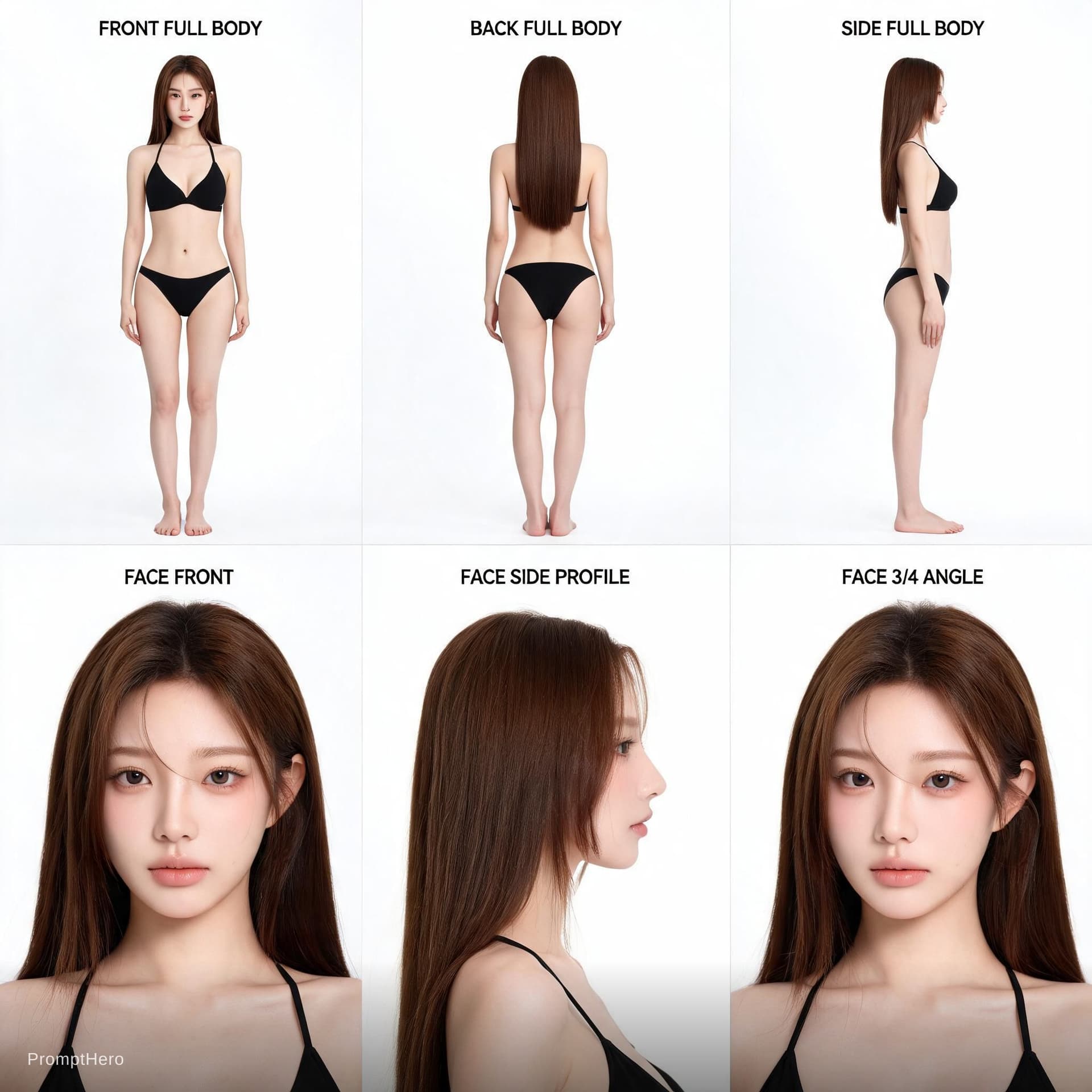 AI generated: Skin must be clean and flawless: no tattoos, no scars, no marks, no blemishes.
Wearing a minimal bik...