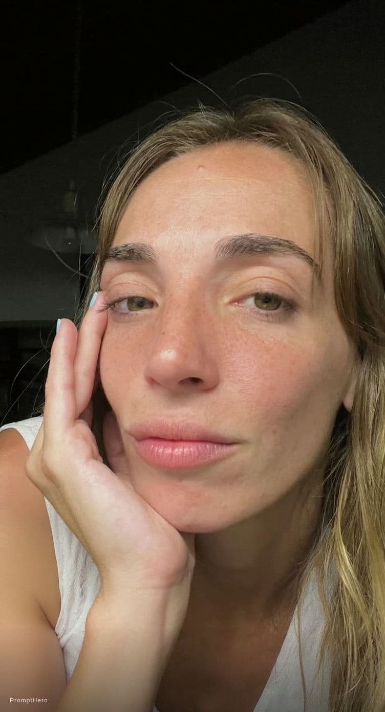 AI generated: the woman is on bed wearing a white bikini