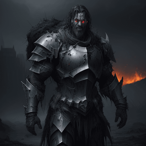 AI generated: corrupted paladin, man, prtrait, muscles, hyperrealistic, highly detailed, octane rendered, wet, den...