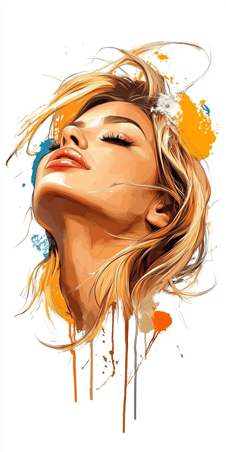 AI generated: a woman with long flowing hair, in the style of photorealistic paintings, multi-layered --chaos 75 -...