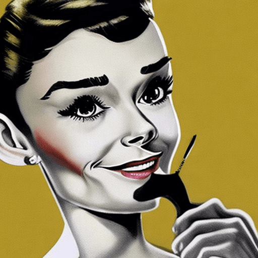 AI generated: Audrey Hepburn caricature 