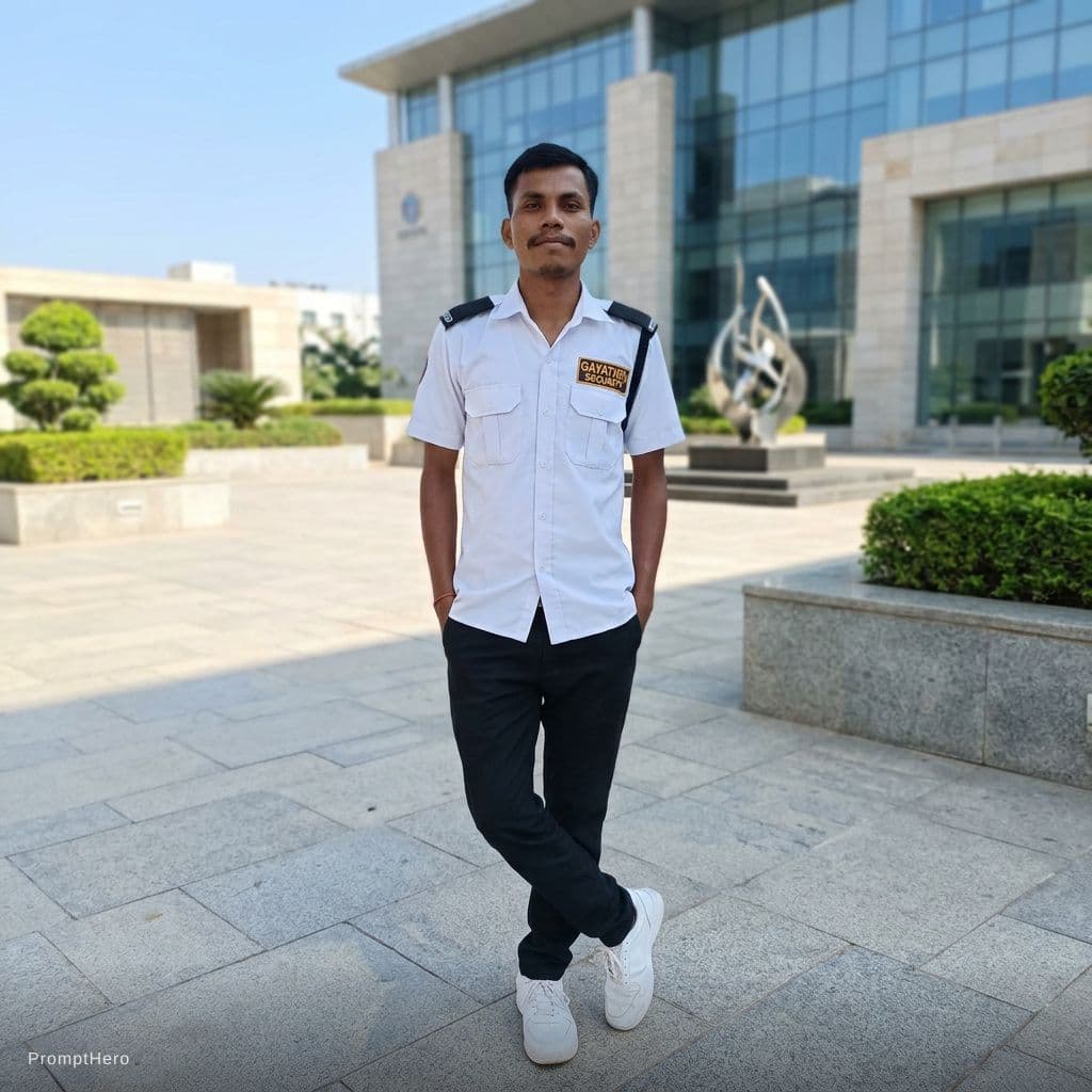 AI generated: Whit shirt black pant white show or background change kore do