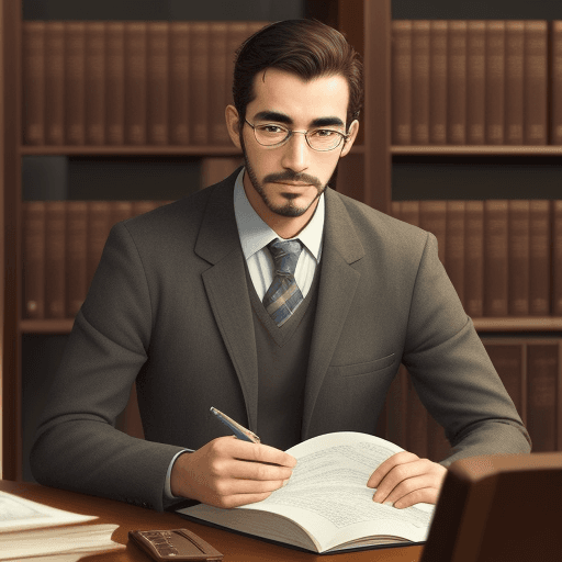 AI generated: A man at library