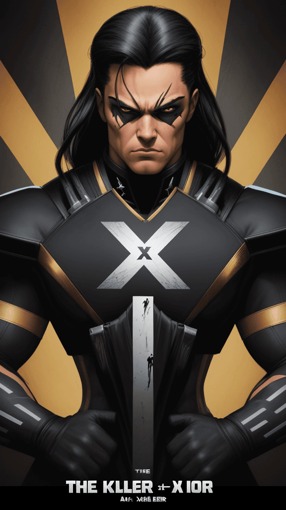 AI generated: A 16k poster with of Respect X (a/k/a "the X-Killer") (Dark Horse Comics) extremely detailed eyes an...