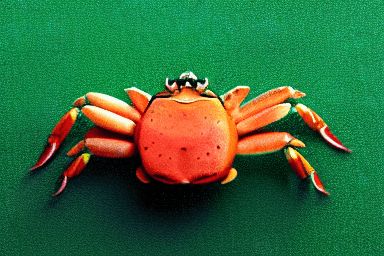 AI generated: mysterious crab, green background, comfortable scene, attractive photos
